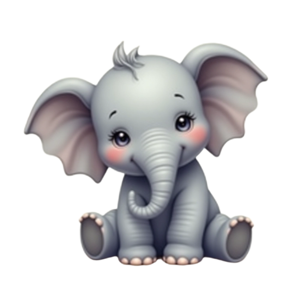 Adorable Baby Elephant Illustration